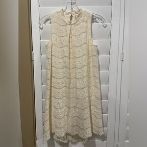 Art Class Cream Lace Mini Dress